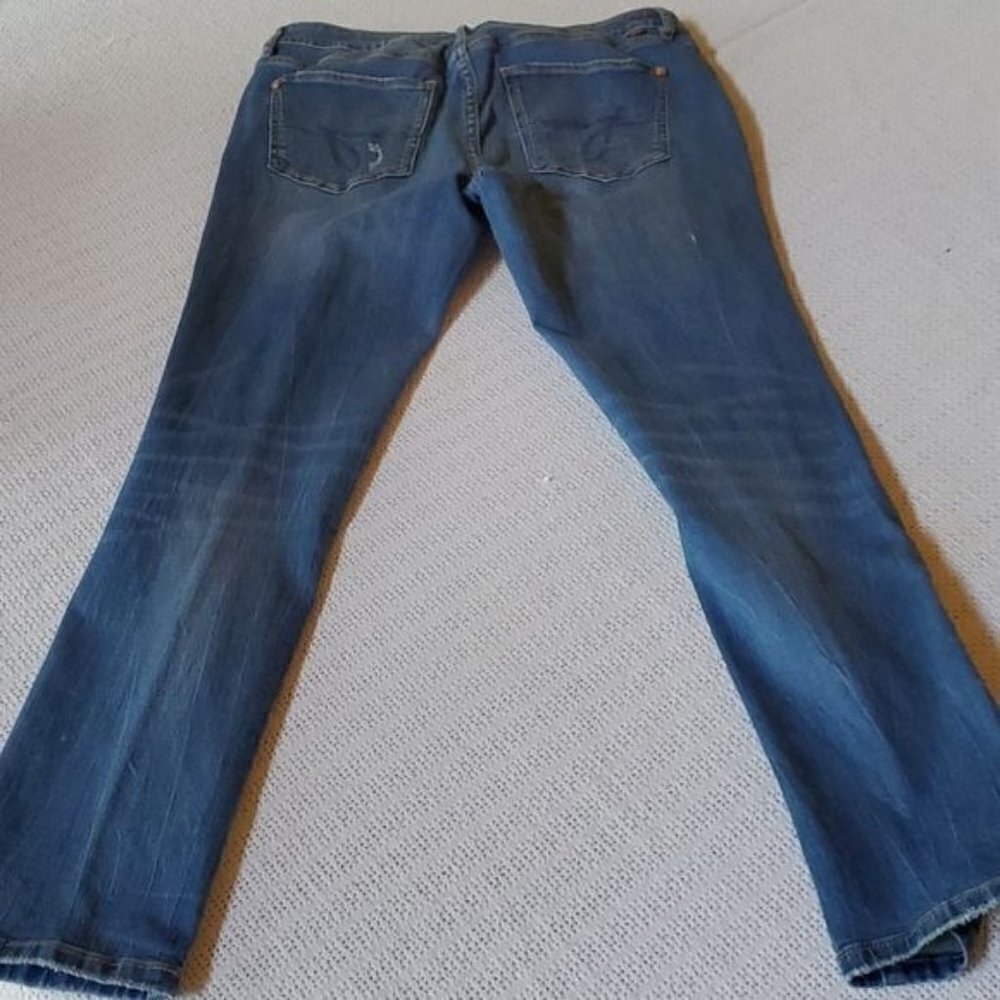 Jag Jeans Western Wear Embroidered Distressed Mid Rise Blue Sz 12 Jeans w Pocket - Picture 5 of 12